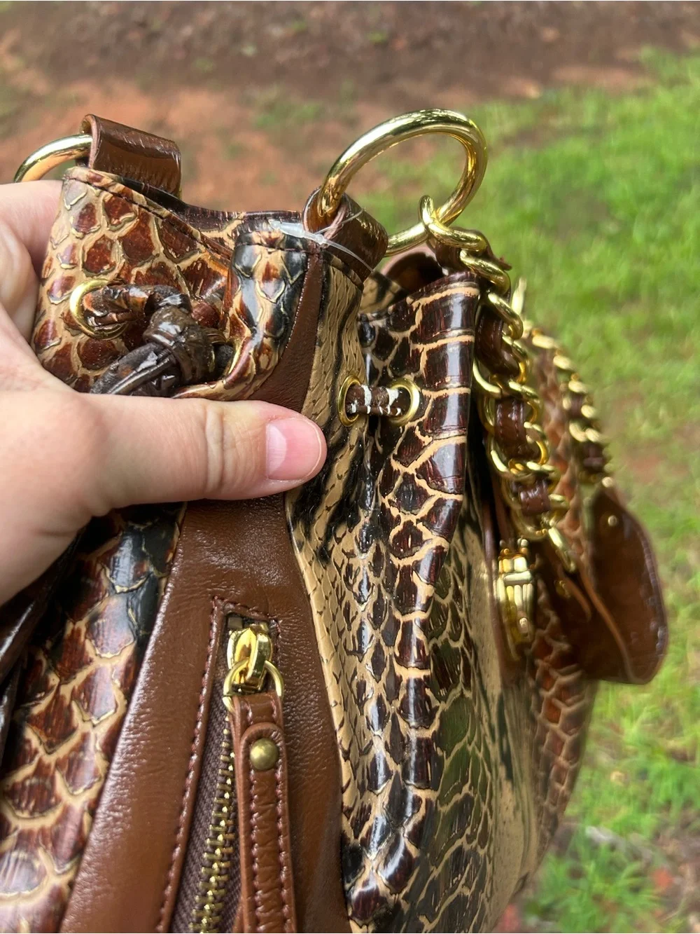 Original by Sharif 1827 NWT Snake Print Shoulder Bag w/ Pouch - Read Description